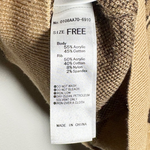 Moussy Cheetah Crewneck Cotton Blend Knit Pullover Sweater Sz L - Picture 5 of 5